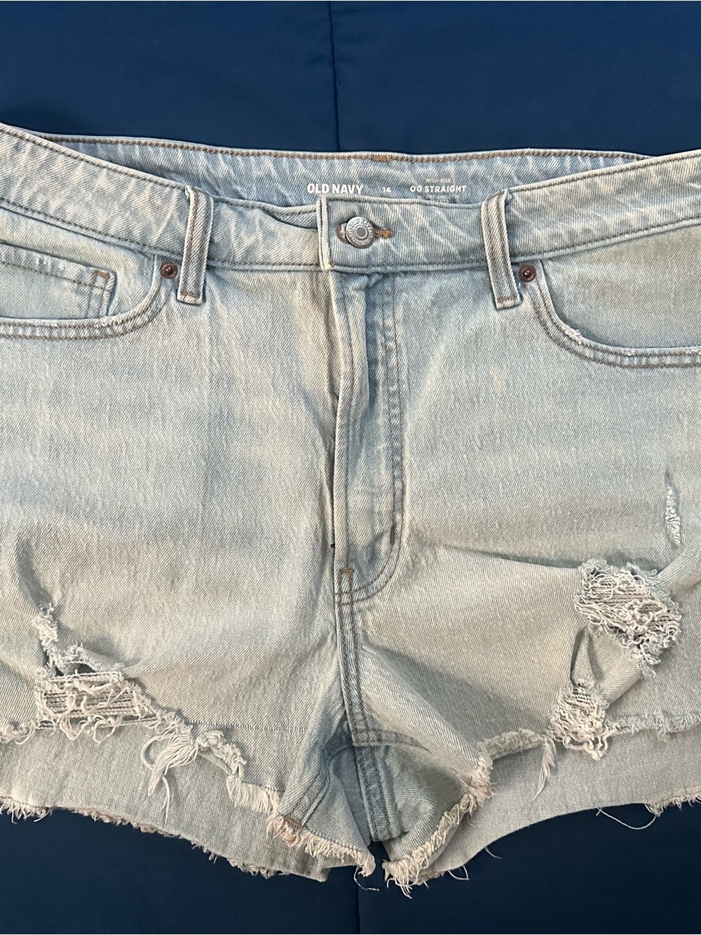Old Navy Light Wash Distressed Denim Cutoff Shorts